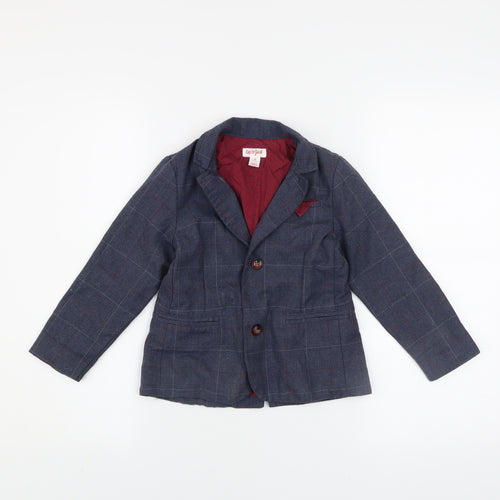 Cat & Jack Boys Blue Check Blazer 4 Years Single-Breasted Jacket
