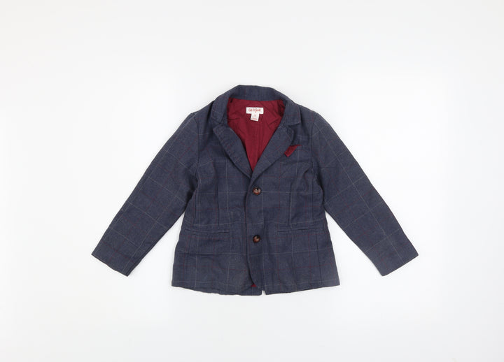 Cat & Jack Boys Blue Check Blazer 4 Years Single-Breasted Jacket