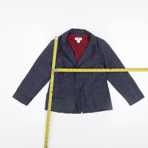 Cat & Jack Boys Blue Check Blazer 4 Years Single-Breasted Jacket