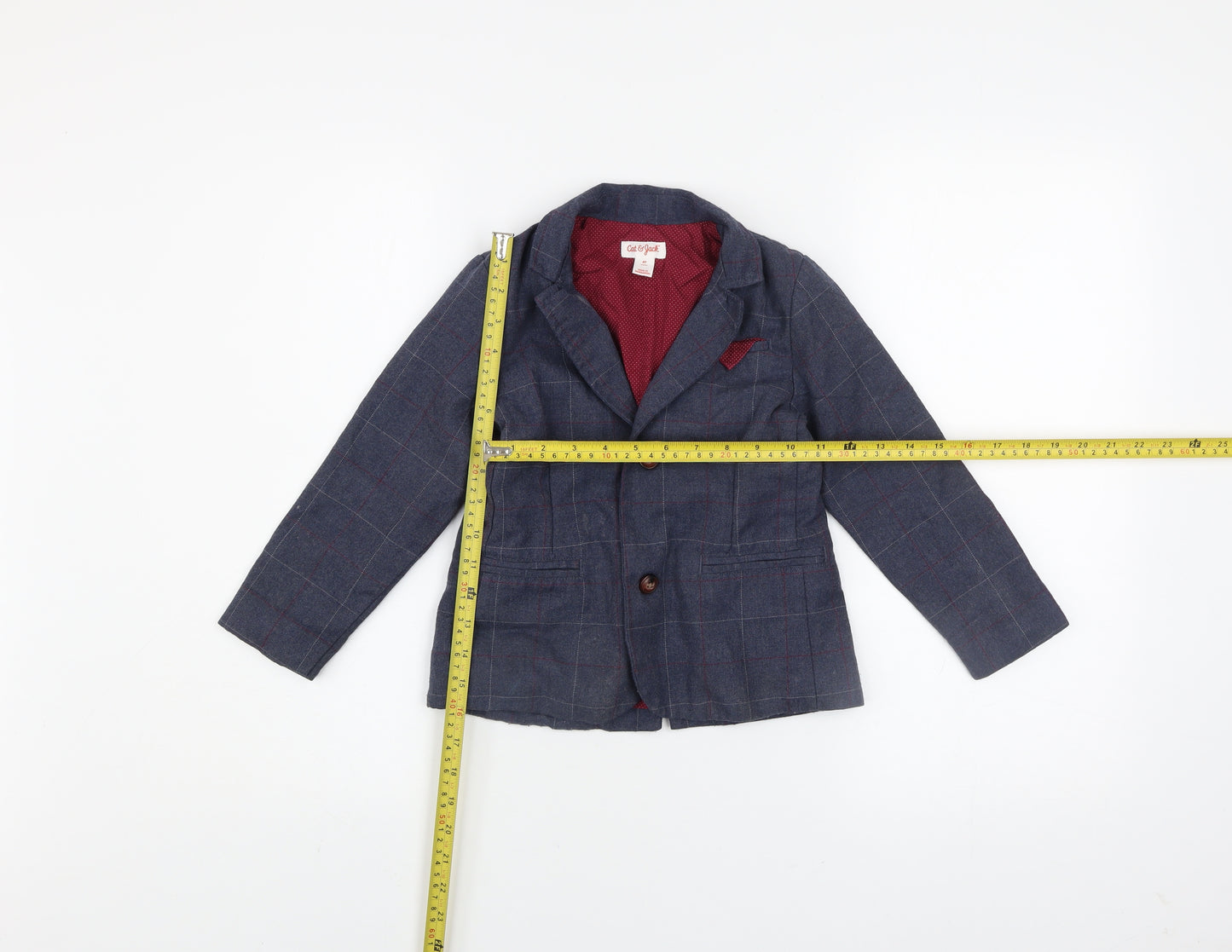 Cat & Jack Boys Blue Check Blazer 4 Years Single-Breasted Jacket