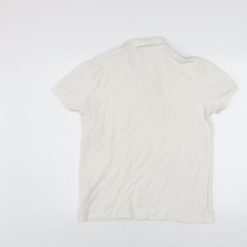 Puma Men's White Short Sleeve Cotton Polo Shirt Size M