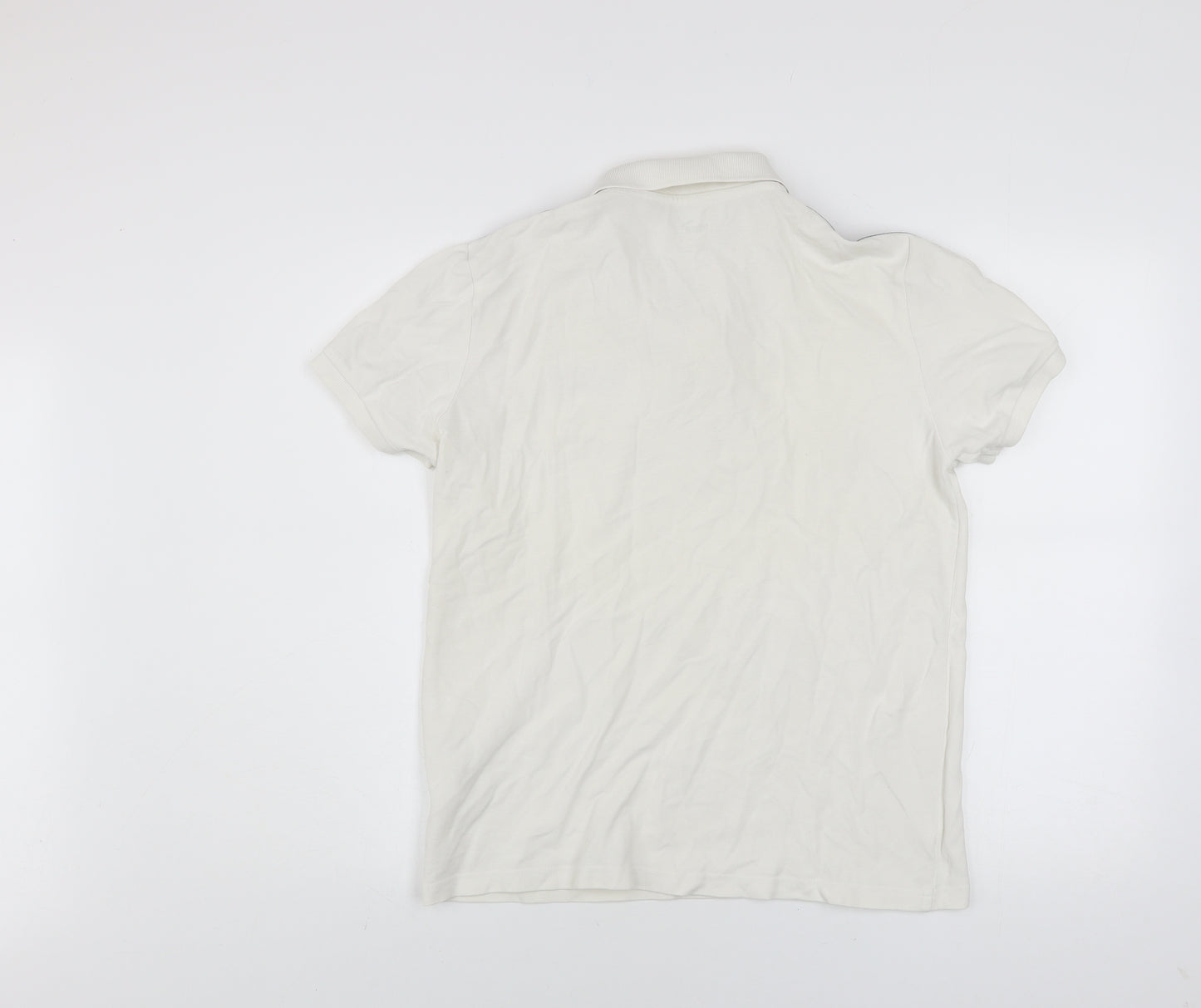 Puma Men's White Short Sleeve Cotton Polo Shirt Size M