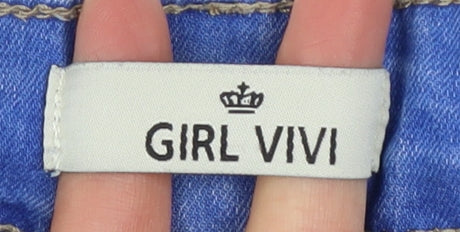 GIRL VIVI Womens Blue Distressed Skinny Jeans Size 12