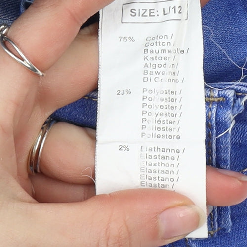 GIRL VIVI Womens Blue Distressed Skinny Jeans Size 12