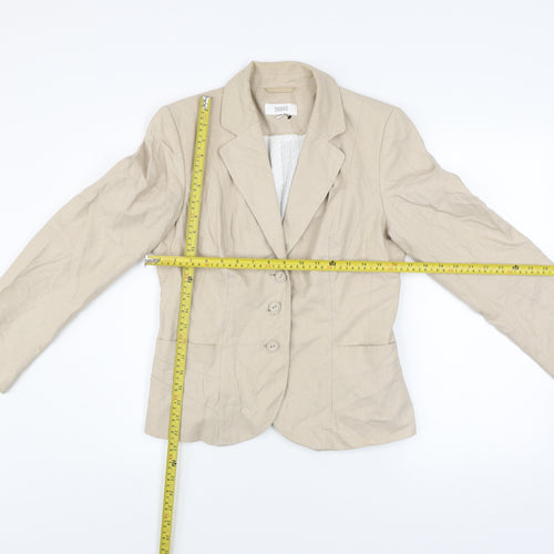 Marks and Spencer Womens Beige Linen Blend Blazer UK 10