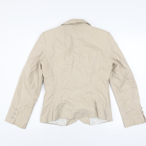 Marks and Spencer Womens Beige Linen Blend Blazer UK 10