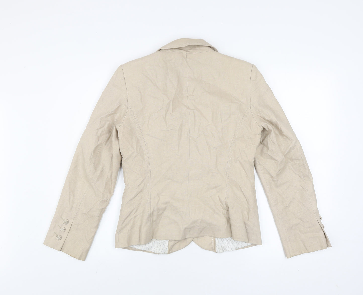 Marks and Spencer Womens Beige Linen Blend Blazer UK 10