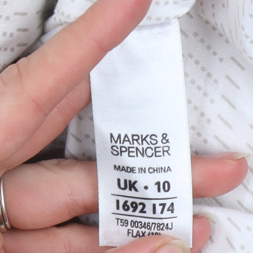 Marks and Spencer Womens Beige Linen Blend Blazer UK 10