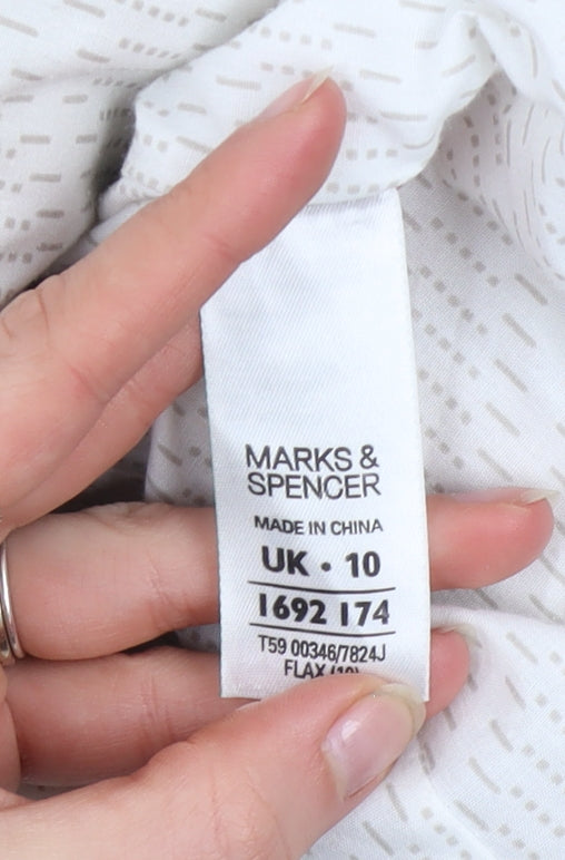 Marks and Spencer Womens Beige Linen Blend Blazer UK 10