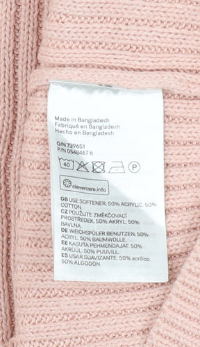 H&M Divided Women’s Pink Cold Shoulder Knit Jumper Size 8