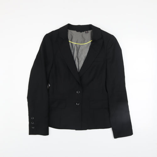 Ted Baker Women’s Black Wool Blend Tailored Two-Button Blazer UK 12
