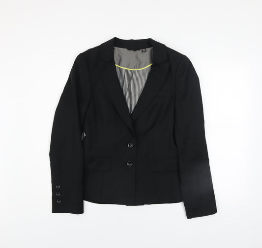 Ted Baker Women’s Black Wool Blend Tailored Two-Button Blazer UK 12