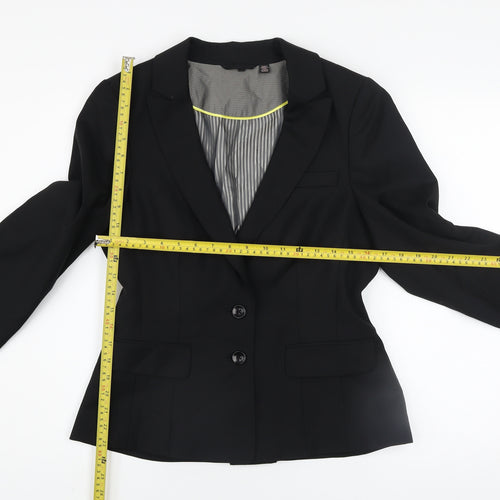 Ted Baker Women’s Black Wool Blend Tailored Two-Button Blazer UK 12