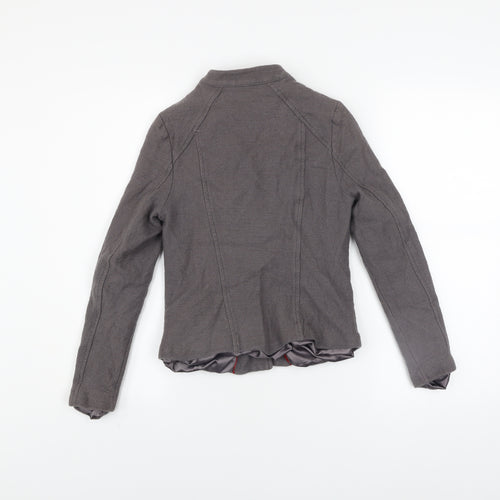 Boden Women’s Grey Cotton Wool Biker Jacket Size 8 Regular
