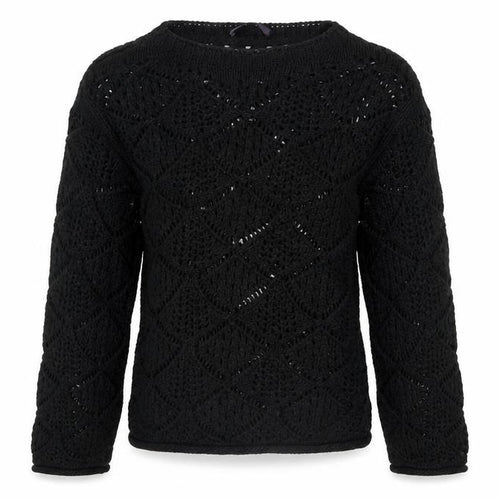 Marks and Spencer Women Black XS Crochet Open-Knit Jumper