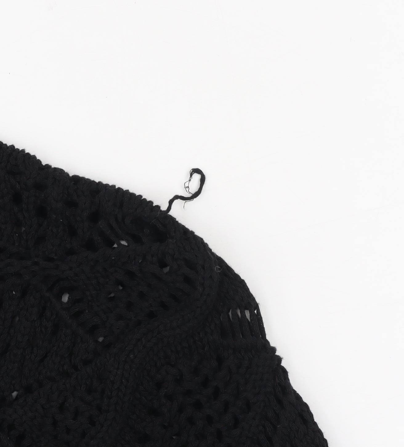 Marks and Spencer Women Black XS Crochet Open-Knit Jumper