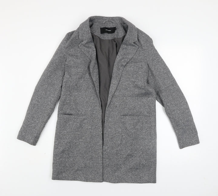 Vero Moda Women's Grey Mid-Length Coat Size 8 Classic Style