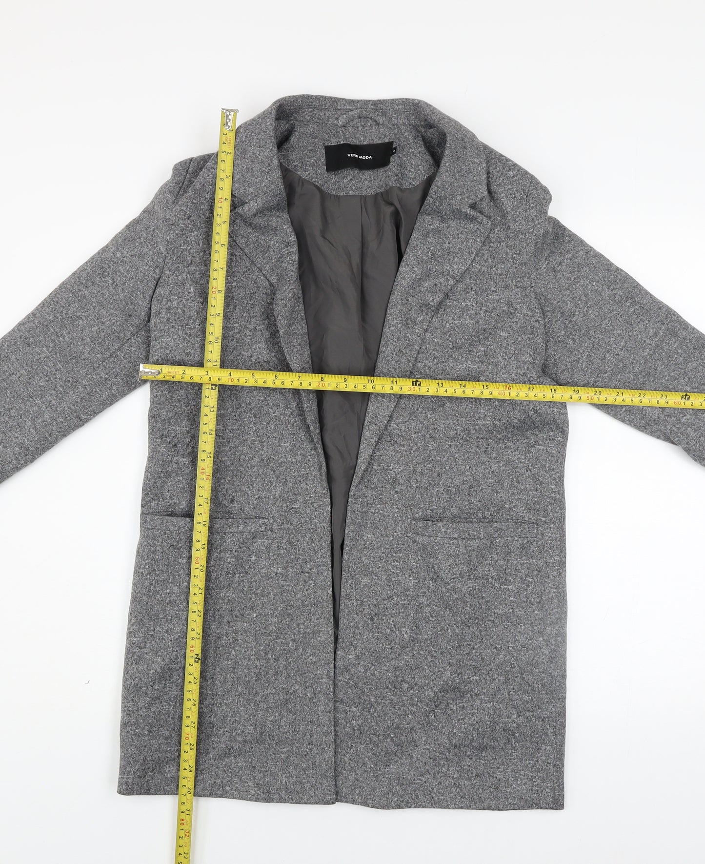 Vero Moda Women's Grey Mid-Length Coat Size 8 Classic Style