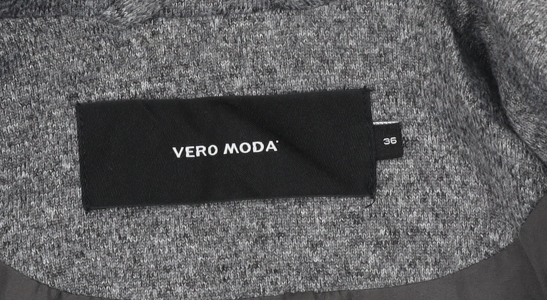 Vero Moda Women's Grey Mid-Length Coat Size 8 Classic Style