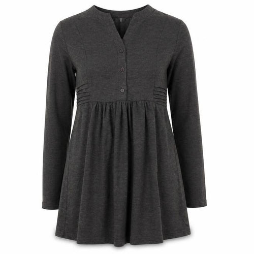 AS by Anna Smith Women Grey Empire Waist Long Sleeve Jersey Dress Size M