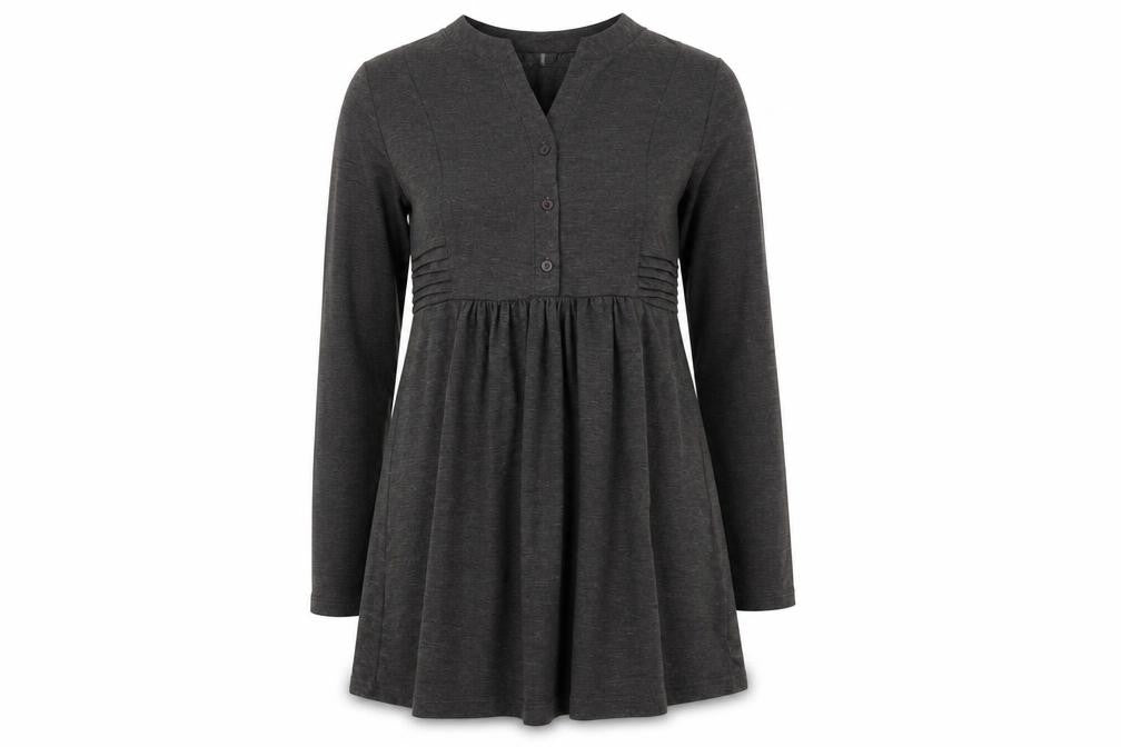 AS by Anna Smith Women Grey Empire Waist Long Sleeve Jersey Dress Size M