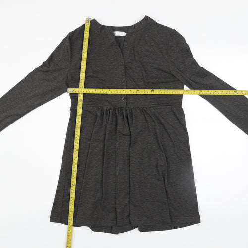 AS by Anna Smith Women Grey Empire Waist Long Sleeve Jersey Dress Size M