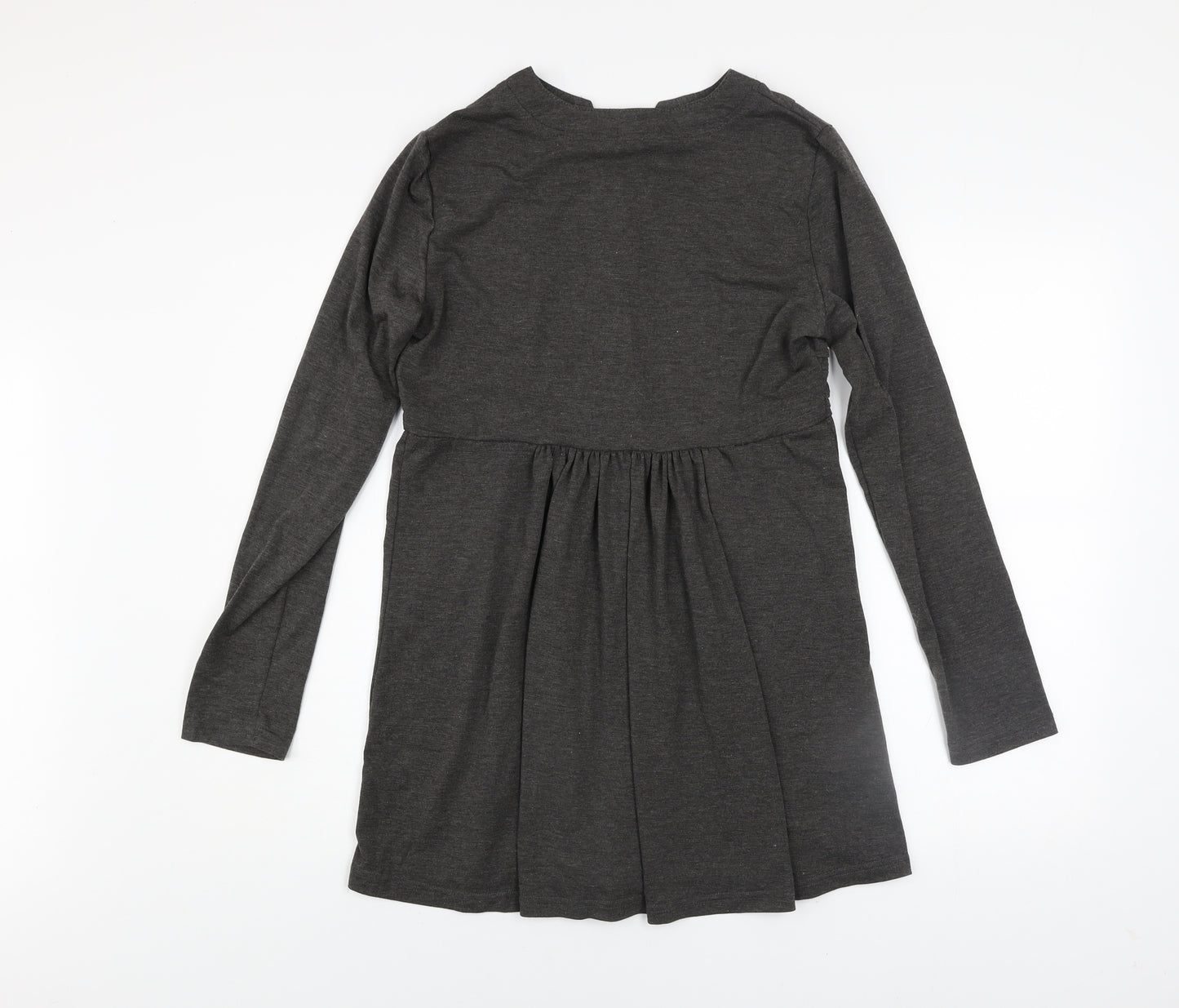 AS by Anna Smith Women Grey Empire Waist Long Sleeve Jersey Dress Size M