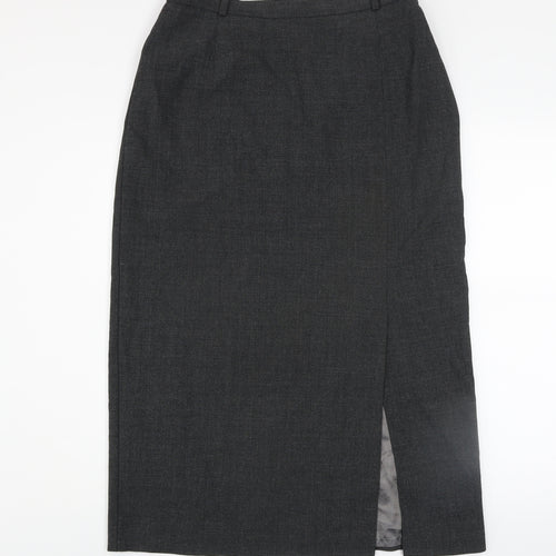 Debenham & Freebody Women's Grey Wool Blend Long Pencil Skirt Size 14