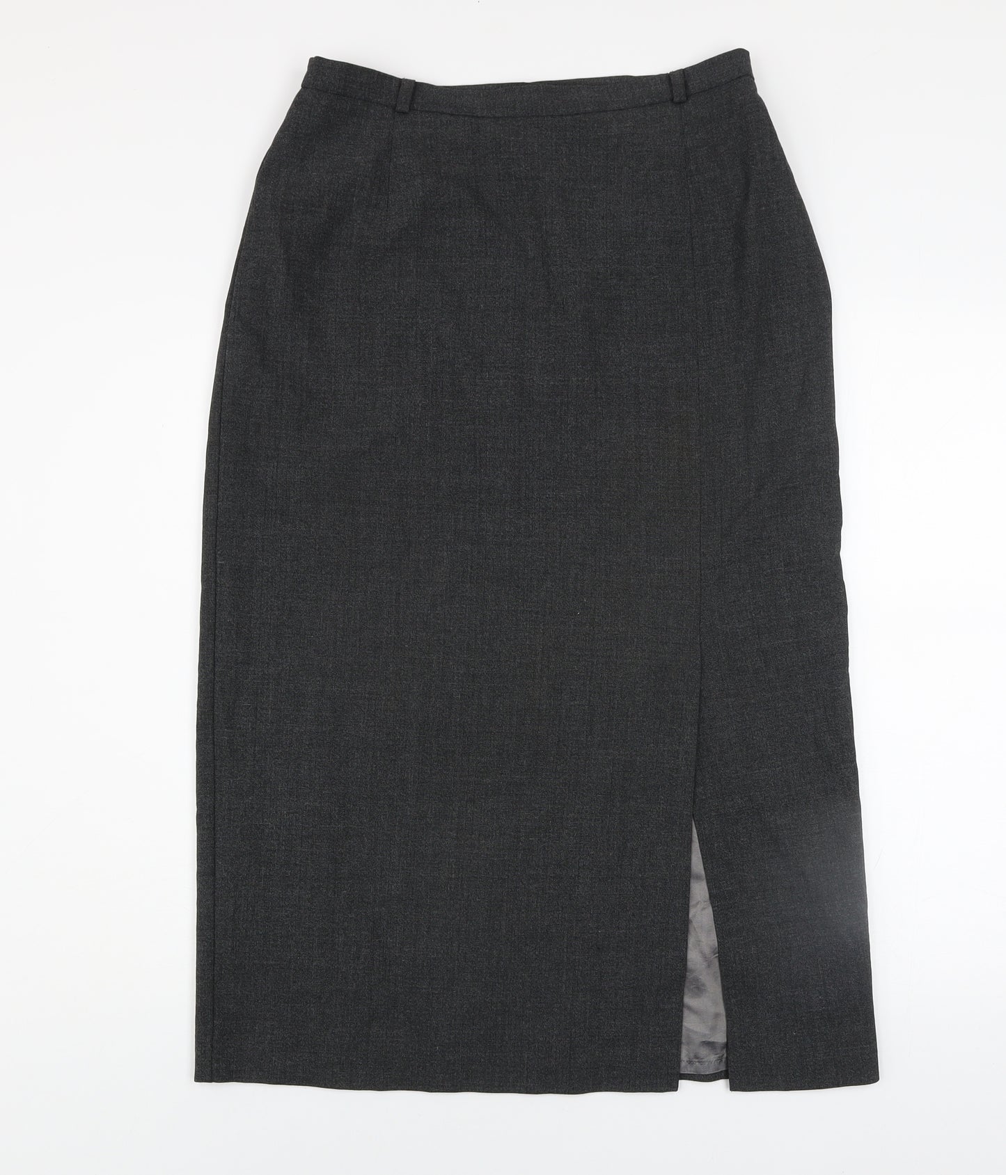 Debenham & Freebody Women's Grey Wool Blend Long Pencil Skirt Size 14