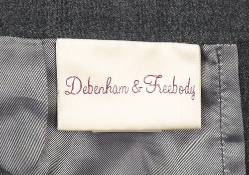 Debenham & Freebody Women's Grey Wool Blend Long Pencil Skirt Size 14
