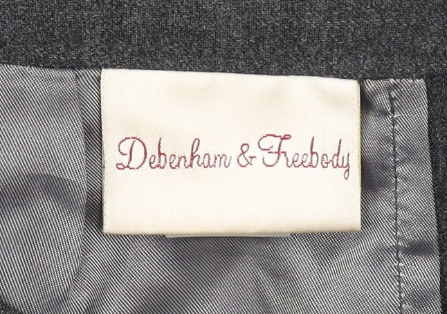 Debenham & Freebody Women's Grey Wool Blend Long Pencil Skirt Size 14