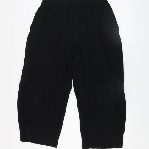 COS Womens Black Cotton Cropped Activewear Trousers Size 12