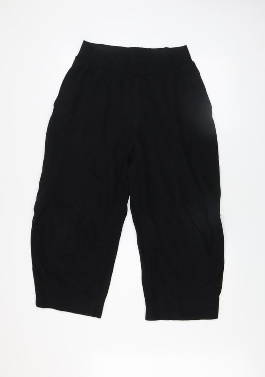 COS Womens Black Cotton Cropped Activewear Trousers Size 12