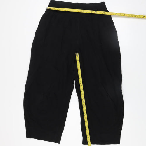 COS Womens Black Cotton Cropped Activewear Trousers Size 12