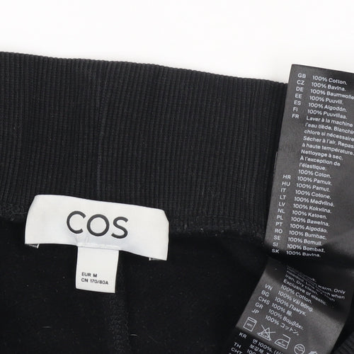 COS Womens Black Cotton Cropped Activewear Trousers Size 12