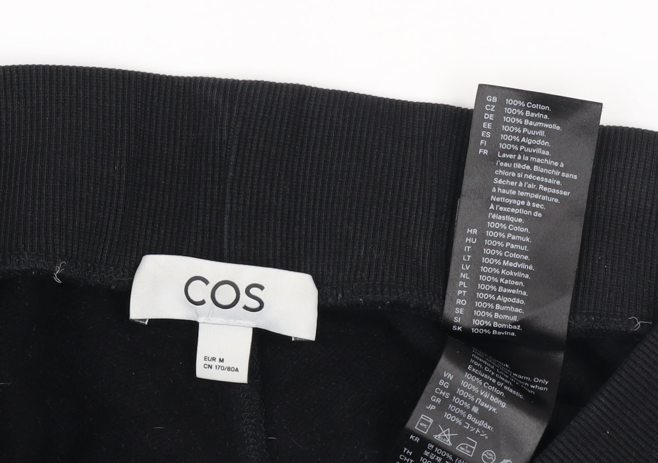 COS Womens Black Cotton Cropped Activewear Trousers Size 12