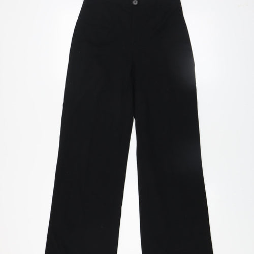 Bershka Women’s Black Wide-Leg High-Rise Trousers Size 8