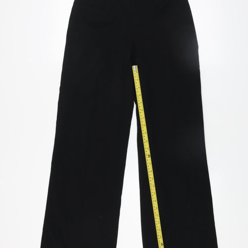 Bershka Women’s Black Wide-Leg High-Rise Trousers Size 8