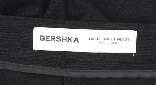 Bershka Women’s Black Wide-Leg High-Rise Trousers Size 8