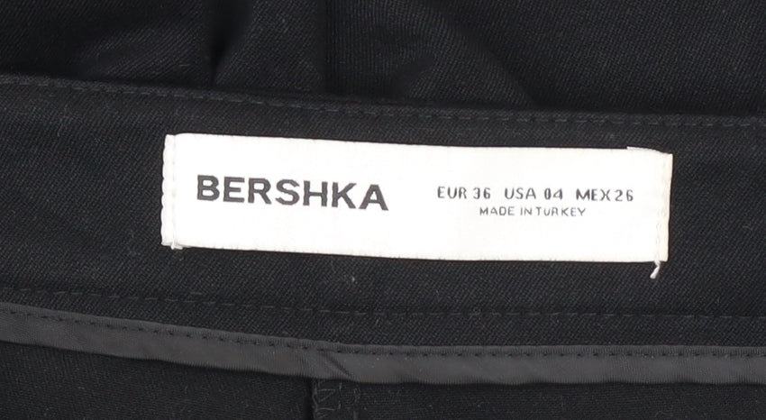 Bershka Women’s Black Wide-Leg High-Rise Trousers Size 8