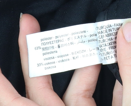 Bershka Women’s Black Wide-Leg High-Rise Trousers Size 8