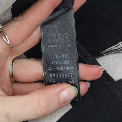Marks and Spencer Women’s Black Beige Striped Bodycon Dress UK 10
