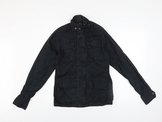 G-Star RAW Men's Black Military Jacket S Cotton Officer Delta