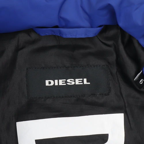Diesel Boys Blue Hooded Puffer Jacket 6 Years Winter Waterproof Coat