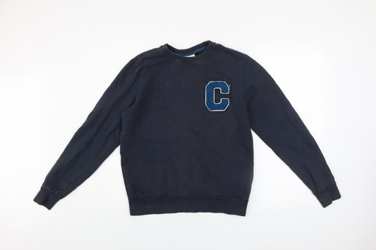 Calvin Klein Men's Blue M Pullover Sweatshirt Crew Neck Embroidered C