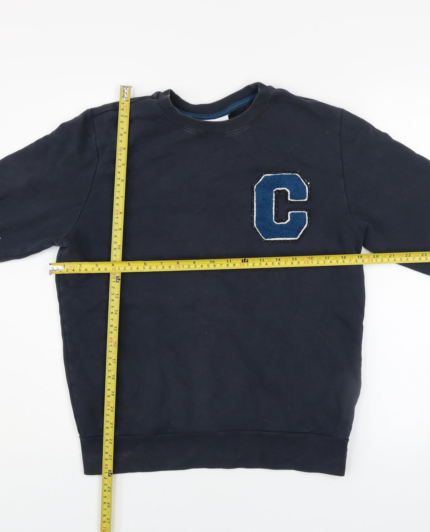 Calvin Klein Men's Blue M Pullover Sweatshirt Crew Neck Embroidered C