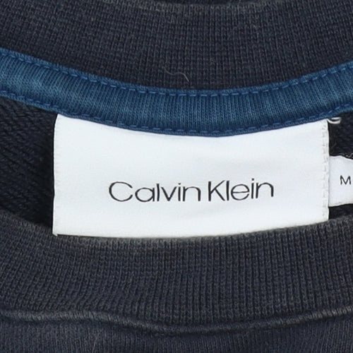 Calvin Klein Men's Blue M Pullover Sweatshirt Crew Neck Embroidered C