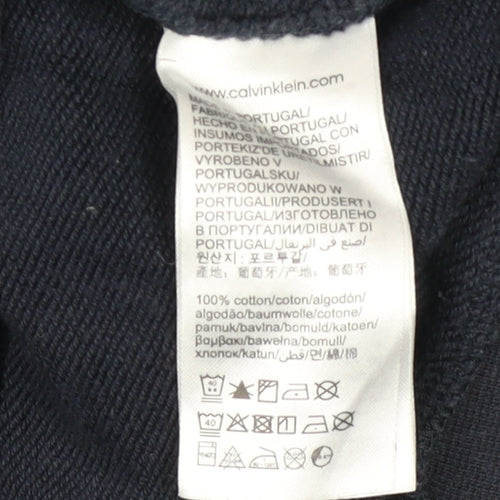 Calvin Klein Men's Blue M Pullover Sweatshirt Crew Neck Embroidered C