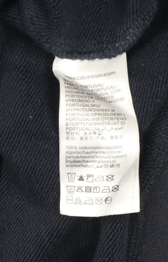 Calvin Klein Men's Blue M Pullover Sweatshirt Crew Neck Embroidered C