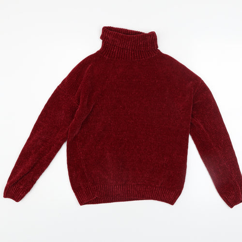 Papaya Women Red Roll Neck Pullover Jumper Size S 100% Polyester